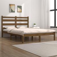 Bedframe massief grenenhout honingbruin 200x200 cm - thumbnail