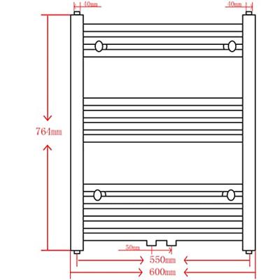 Radiator/handdoekenrek recht 600x764 mm zwart Radiator/handdoekenrek recht 600x764 mm zwart
