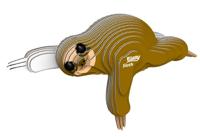 Eugy 3D puzzel luiaard 11 x 6,5 cm cm karton bruin 24 delig - thumbnail