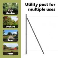 VidaXL Afrasteringspaal 7 pcs grijs staal - thumbnail