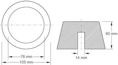 KS Tools 160.0485 Rubberen mat (Ø x h) 105 mm x 60 mm