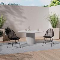 Eetkamerstoelen 4 st natuurlijk rattan zwart - thumbnail