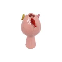 Vaas tulp met vogels S roze Ø11cm - thumbnail