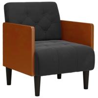 Fauteuil met armleuningen 55 cm fluweel zwart - thumbnail