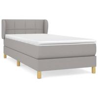Boxspring met matras stof lichtgrijs 90x190 cm - thumbnail