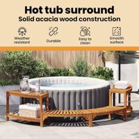 VidaXL Hottub omgeving half-rond bruin 252 x 112 x 55,5 cm - thumbnail