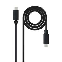 NANOCABLE 10.01.2301-L150 - USB-C naar USB-C 3A kabel voor mobiele telefoons, tablets, laptops enz. USB 2.0, opladen tot 3 ampère, mannelijk-mannelijk, kleur zwart, 1,5 meter - thumbnail
