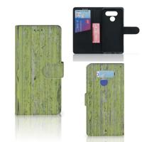 LG Q60 Book Style Case Green Wood - thumbnail