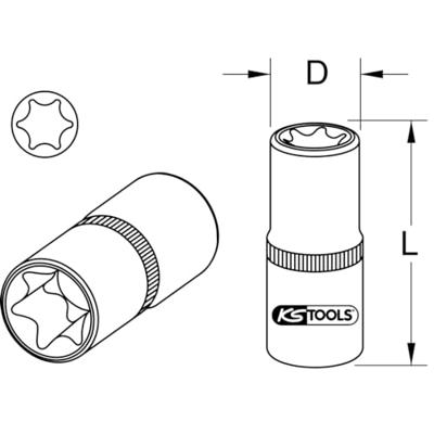 KS Tools 911.1288 1/2 Torx-E-steekdop voor Mercedes, extra kort KS Tools 911.1288 1/2 Torx-E-steekdop voor Mercedes, extra kort