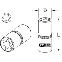 KS Tools 911.1288 1/2 Torx-E-steekdop voor Mercedes, extra kort - thumbnail