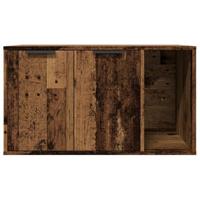 Kattenbakkast 80x50x45 cm bewerkt hout oud houtkleurig - thumbnail