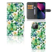 Apple iPhone 13 Hoesje Orchidee Groen - thumbnail