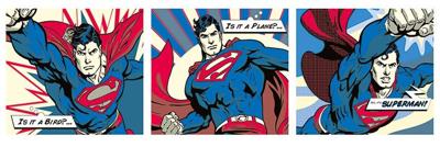 Superman - Pop Art - Triptych Poster 53x158cm