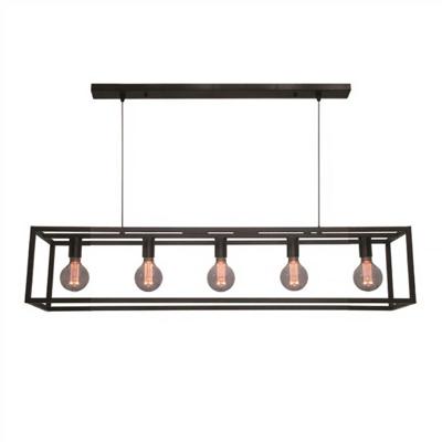 Freelight Hanglamp Esteso 5 lichts L 120 cm B 25 cm zwart Freelight Hanglamp Esteso 5 lichts L 120 cm B 25 cm zwart