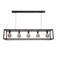 Freelight Hanglamp Esteso 5 lichts L 120 cm B 25 cm zwart - thumbnail