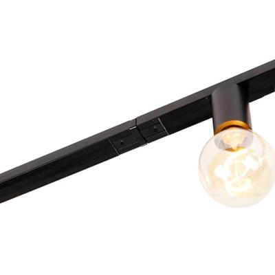 QAZQA Moderne 1-fase railsysteem 5-lichts incl. E27 fitting zwart - QAZQA Moderne 1-fase railsysteem 5-lichts incl. E27 fitting zwart -