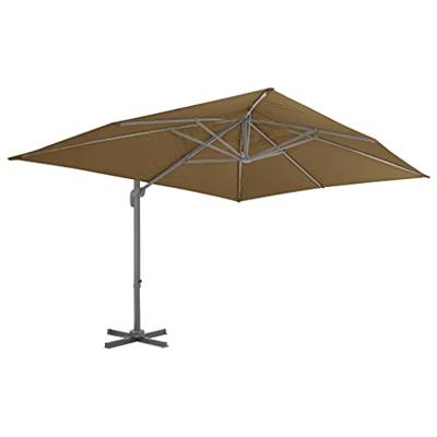 VidaXL Zweefparasol met aluminium paal 400x300 cm taupe