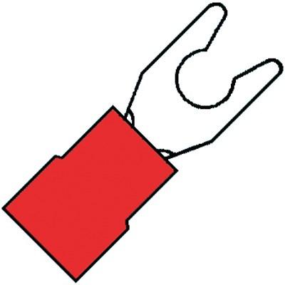 Geïsoleerde Klemvorkkabelschoen M3,5 voor draad 0,5-1,5 mm2 100 stuks klemko 100212