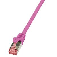 LogiLink CQ2099S RJ45 Netwerkkabel, patchkabel CAT 6 S/FTP 10.00 m Pink Vlambestendig, Snagless 1 stuk(s) - thumbnail