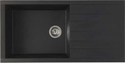 STRADOUR Gootsteen gebouwd in CUBE, in SMC ZWART STRO - 06, 1 dienblad, afm. 100 * 50 cm, handmatig legen