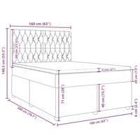 Boxspring met matras stof taupe 160x200 cm - thumbnail