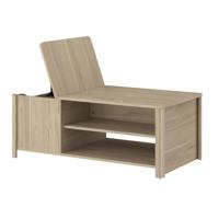 Rechthoekige BETTY salontafel - In met papier gecoat spaanplaat - Eiken decor - Klassiek - L110 x H42 x D60 cm - thumbnail