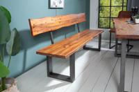 Eetkamerbank Genesis Natuur 200cm Massief Acacia Hout Met Rugleuning - 38034 - thumbnail