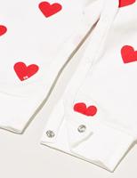 Biologisch katoenen baby pyjama PETIT BATEAU wit hartjesprint - thumbnail