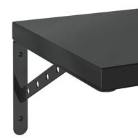 Wandschappen 2 st 100x30 cm roestvrijstaal zwart - thumbnail