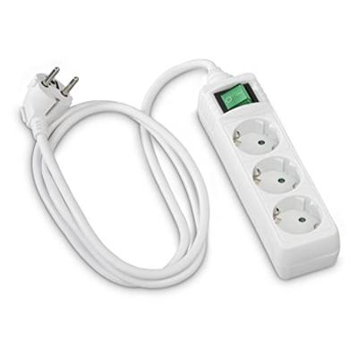 Hama Stekkerdoos, 3-voudig, schakelaar, 3 m Kabel Wit