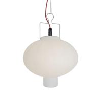 QAZQA Smart buiten hanglamp wit 35cm met rode stekker incl. Wifi A60 - thumbnail