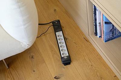 Brennenstuhl Premium-Line Comfort Switch Plus | stekkerdoos | 6-voudig | zwart/lichtgrijs | 3m | H05VV-F 3G1,5 - 1951560102 - thumbnail