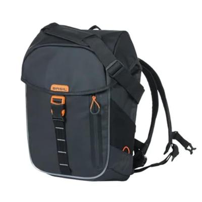 Basil miles tarpaulin fietsrugzak nordlicht - waterdichte zwarte rugzak voor fietsers - 17l - unisex - sportief - zwart