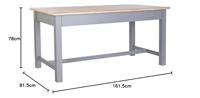 Eettafel DKD Home Decor Grijs Natuurlijk Hout Paulownia hout Hout MDF 161.5 x 81.5 x 78 cm 161,5 x 81,5 x 78 cm - thumbnail