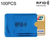 100 PCS Aluminum Foil RFID Blocking Credit Card ID Bank Card Case Card Holder Cover Size: 9 x 6.3cm (Blue) - thumbnail