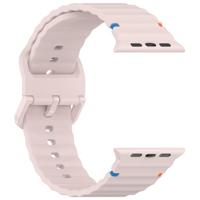 By Qubix - Wave sportband - Roze - Compatible met Apple Watch 38mm / 40mm / 41mm / 42mm - Compatible Apple watch bandjes - thumbnail
