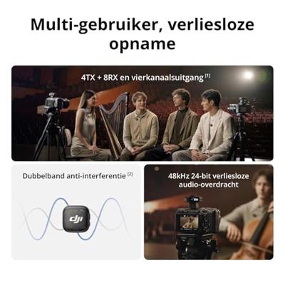 Draadloze microfoonset - DJI - Mic 3 - 1 zender (TX) - 1 ontvanger (RX)