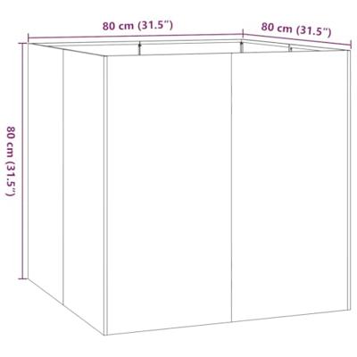 Plantenbak 80x80x80 cm staal wit