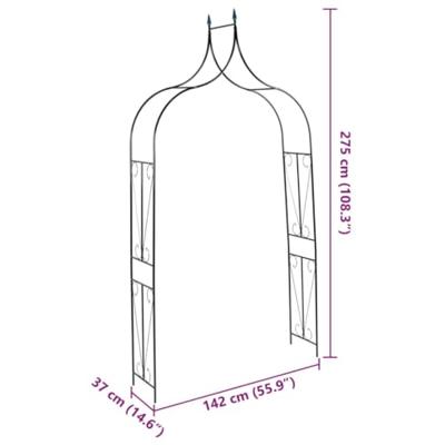 VidaXL Tuinboog 142x37x275 cm ijzer donkergroen