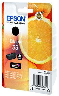 Epson 33 6.4ml Zwarte inktcartridge