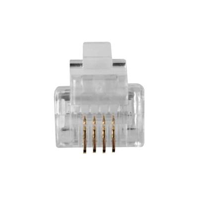 ACT TD104 RJ11 (6P/4C) Modulaire Connector | Platte Kabel - 25 stuks