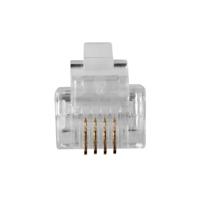 ACT TD104 RJ11 (6P/4C) Modulaire Connector | Platte Kabel - 25 stuks - thumbnail