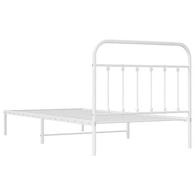Bedframe met hoofdbord metaal wit 107x203 cm Bedframe met hoofdbord metaal wit 107x203 cm