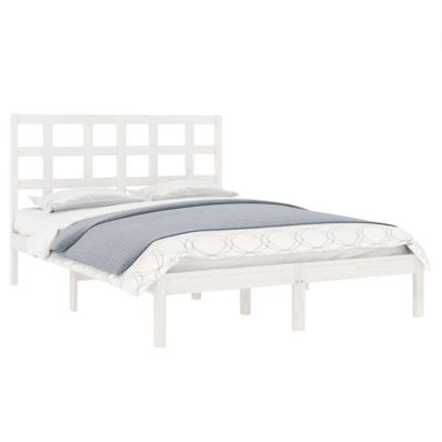 Bedframe massief hout wit 120x190 cm