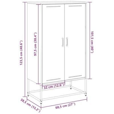 Hoge kast 68,5x38,5x123,5 cm staal antracietkleurig