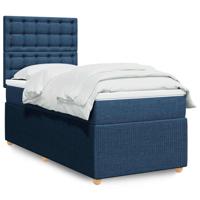 Boxspring met matras stof blauw 80x200 cm - thumbnail