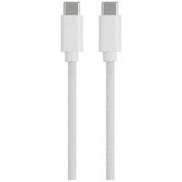 Renkforce USB-kabel USB 2.0 USB-C stekker, USB-C stekker 1.00 m Wit Met magnetische opwikkeling, Stoffen mantel RF-6437918 - thumbnail