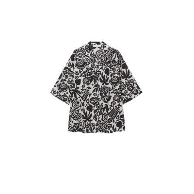 Mango blouse met all over print zwart/wit Mango blouse met all over print zwart/wit