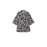 Mango blouse met all over print zwart/wit - thumbnail