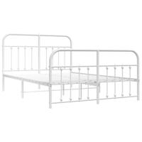 Bedframe met hoofd- en voeteneinde metaal wit 135x190 cm - thumbnail
